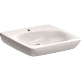 Lavabo Geberit Renova Comfort, adapté PMR, 55x55cm, ss trop-plein, Blc|Geberit-GBR258557000