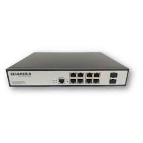 Smart Switch Manageable L2 - 8 ports Gigabit PoE + 2 ports SFP (130W)|Gigamedia-GGMGS2008P2S