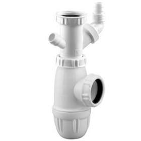 Siphon évier NF, prises machine ou trop plein, réglable 115/140 mm, sortie D40|Valentin-VA275220000100