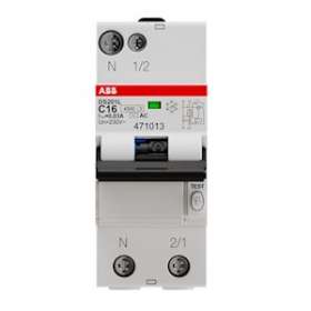 Disjoncteur Différentiel (DS201L) 1P+N 4,5/6Ka C-16A 30mA Ac|ABB-ABB471013