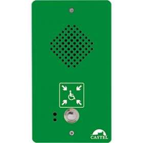 Poste EAS Maylis secondaire 1 bouton d'appel - face avant verte|Castel-CST440.0300