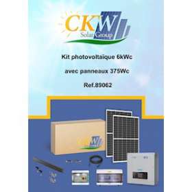 Kit Solaire onduleur 6kW-triphasé-16 panneaux 375W-toit tuile ETN-Coffret AC/DC|-KWC89062