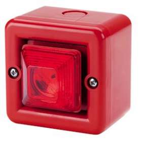 Mini sirène 104dB feu flash 0.5J 230Vca optique Rouge IP66|AE&T-APQMINITL2303