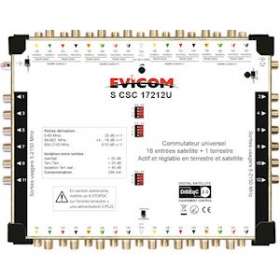 Commutateur universel 17 câbles 16 sat. + terrestre, 12 sorties|Evicom-EVCSCSC17212U