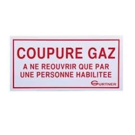 PLAQUE SIGNALETIQUE GAZ COUP. GAZ, OUV. PERS. HABILITE|Gurtner-GUR19133.03