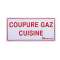 PLAQUE SIGNALETIQUE GAZ COUPURE GAZ CUISINE