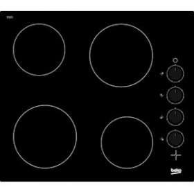 Table de cuisson, 4 Vitrocéramiques, 60 cm, 6 puissances, Noir|Beko france-EKOHIC64100