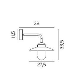 VANSBRO patine rouille 57W halogène max./E27 IP55 850DEGC claire polycarbonate|Norlys-NOS1920RO