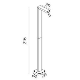 ASKER 216cm patine rouille LED 18W mod. 1710lm 3000K IP55 classe I|Norlys-NOS1360RO