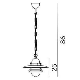 OSLO CHAINE patine rouille 57W halogène max./E27 classe II IP54 verrerie claire|Norlys-NOS240ARO