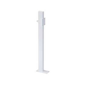 Poteau fixation hors cloison H. 970 mm, pour barre relevable, tube acier blanc|Pellet asc-PT4048400