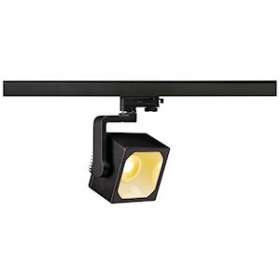 EURO CUBE, spot pour rail 3 allumages intérieur, 60DEG, noir, LED, 28,5W, 3000K|SLV-DC5152750