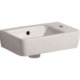 Lave-mains Geberit Renova Compact: 40x25cm, Trou rob. droite, Blc|Geberit-GBR276140000