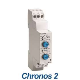 Chronos 2 Timer, Mlr1, Din Rail, 17.5Mm, 20-30 Vdc/20-264 Vac, 1X8A, 0.1S-100H|Crouzet-CRT88827155