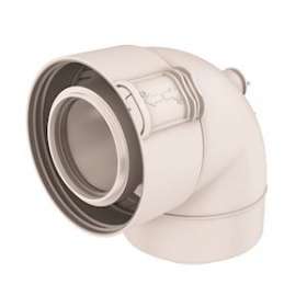 Coude 60/100 PPtl/PP 87DEG avec prise de pression condensation Sekurit|Ubbink-UBB229231