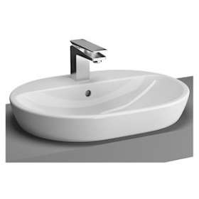 Metropole vasque à poser sur plan de toilette 59,5cm, 1 trou central &trop-plein|Vitra France-GIR5943B0030001