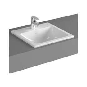 S20 vasque encastré 45 cm, 1 trou central pour robinet, avec trop-plein|Vitra France-GIR5463B0030001