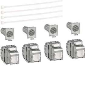 Jeu de 4 connecteurs RJ45 cat.6 pour grade 2TV|Hager-HAGTN007