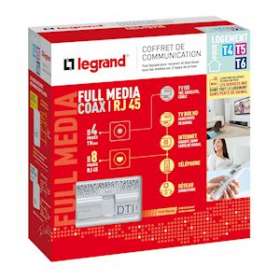 Coffret de communication Full Media coaxial et RJ45 pour T4 à T6|Legrand-LEG093077