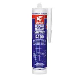 S-100 mastic silicone sanitaire translucide base acétique cart 300 ML|Griffon france-GF21249350