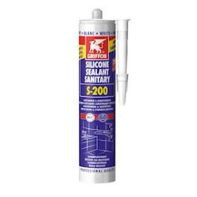 S-200 Mastic silicone sanitaire blanc pour matières en acrylique cart 300 ML|Griffon france-GF26315507