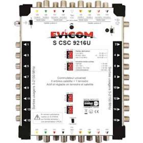 Commutateur universel 9 câbles 8 sat. + terrestre, 16 sorties|Evicom-EVCSCSC9216U