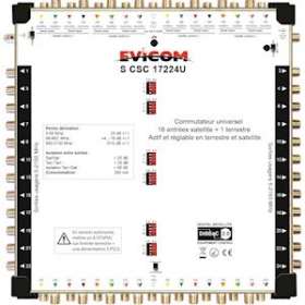 Commutateur universel 17 câbles 16 sat. + terrestre, 24 sorties|Evicom-EVCSCSC17224U