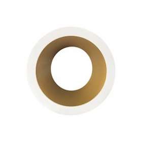 Collerette LED'UP UNIVERSAL ESTHET+ ASYM ronde blanc mat/doré fixe|Europole-POL5770D