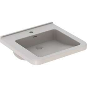 Lavabo Geberit Renova Comfort Square, adapté PMR, 55x52.5cm, avc trop-plein, Blc|Geberit-GBR128555000