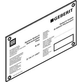 Plaque d'instructions Geberit pour manchette coupe-feu RS90 Plus EN|Geberit-GBR243.429.00.1