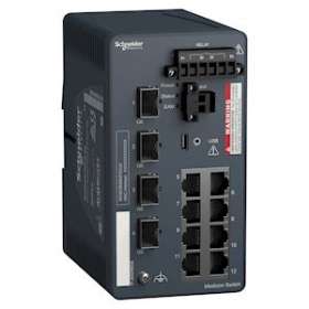 Modicon switch administré - 8 ports cuivre et 4 ports cuivre/fibre via SFP|Schneider Electric-SCHMCSESM123F2LG0