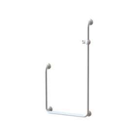 Barre d'appui en U polyalu 617x648x1248 mm, D 33 mm, support douchette, embases|Pellet asc-PT4046290