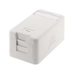 Boîtier 1 port RJ45 keystone avec volet de protection, blanc|Gigamedia-GGMBOX001KV